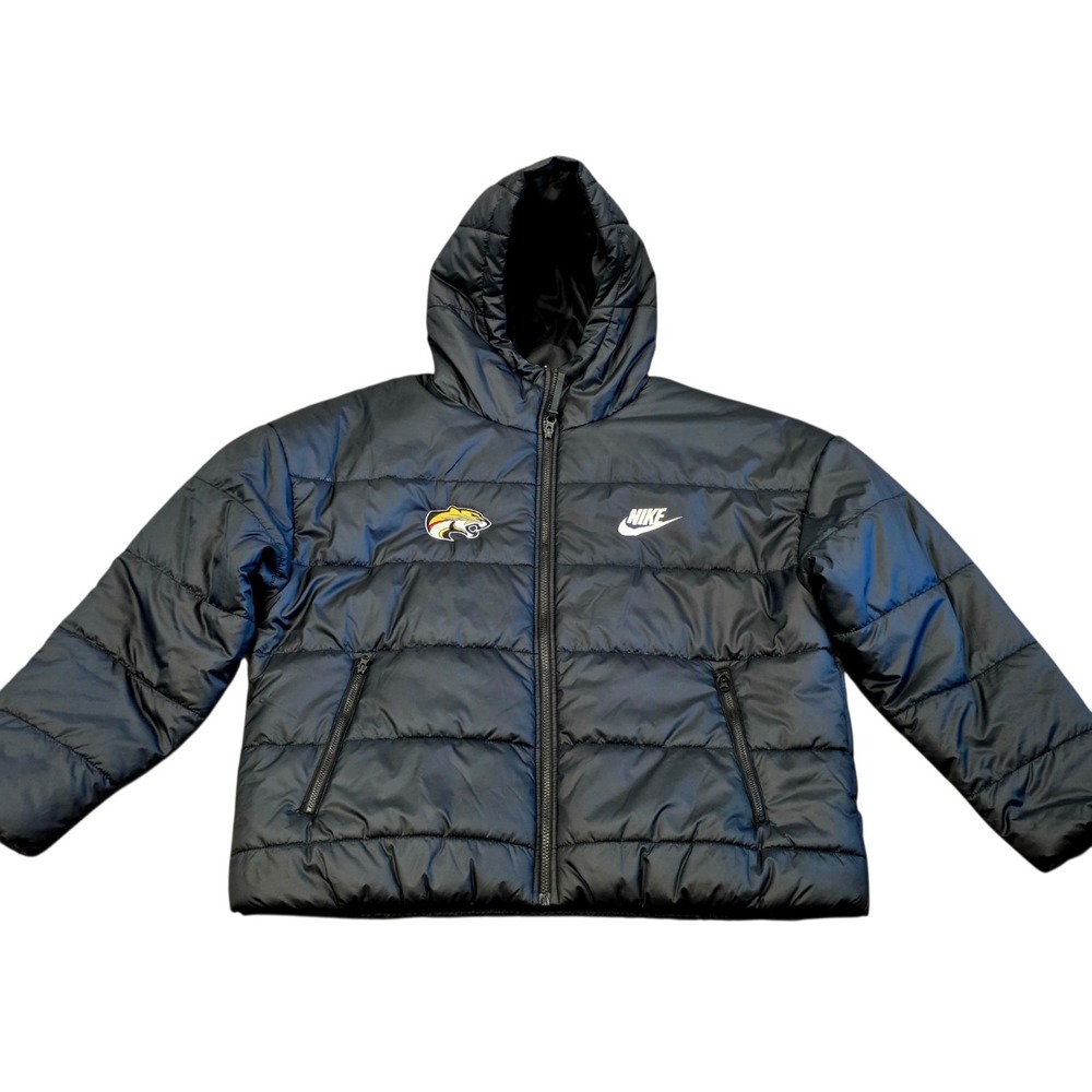 Nike Core Puffer Swoosh Jacket Womens XL Black Hooded DV6739-010
